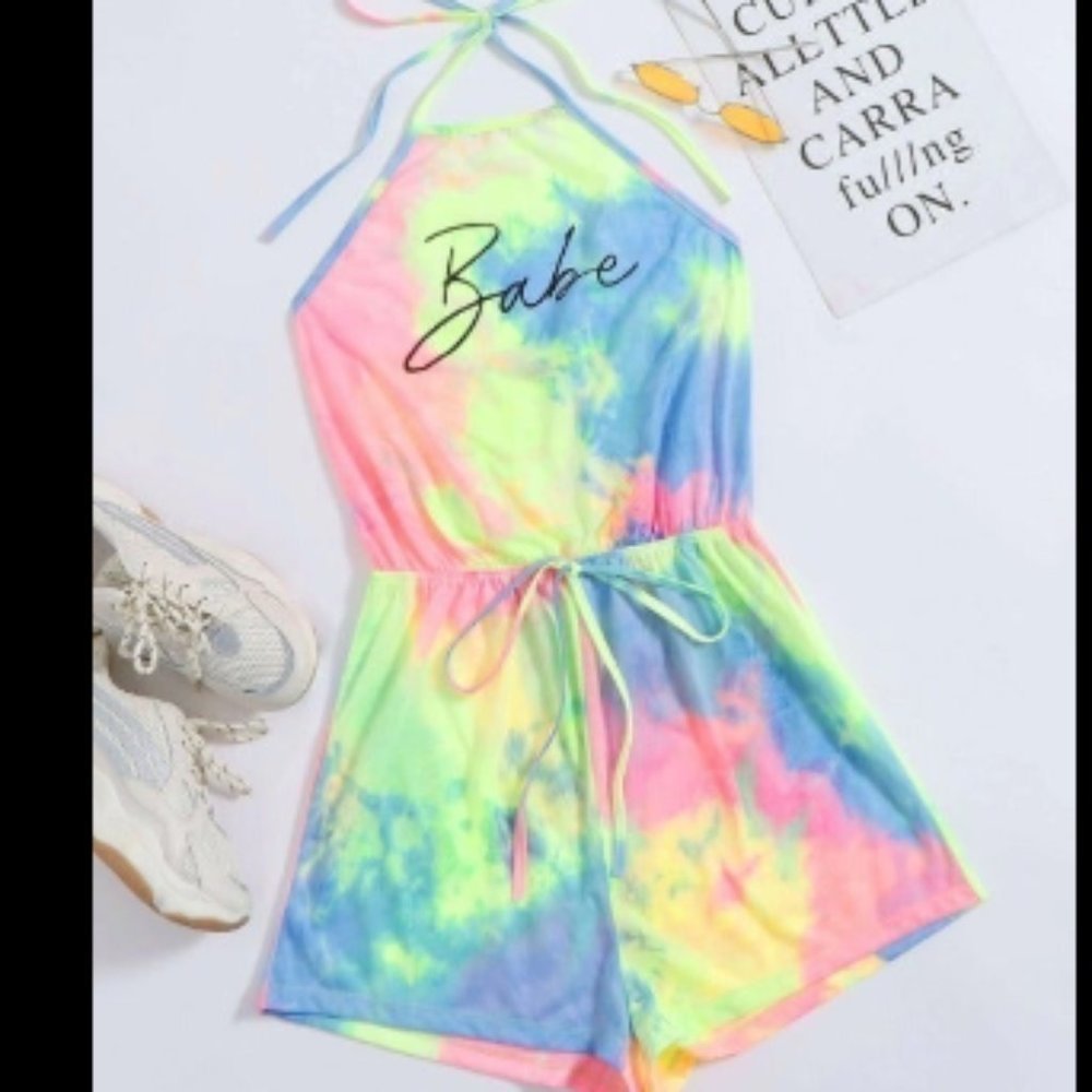 Women's Tie Dye Halter Romper SMALL THROUGH XL